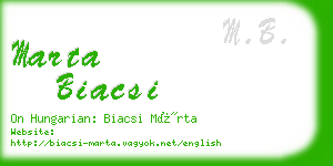 marta biacsi business card